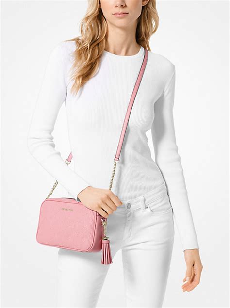 michael kors ginny soft pink|Ginny Medium Deco Quilted Leather Crossbody Bag .